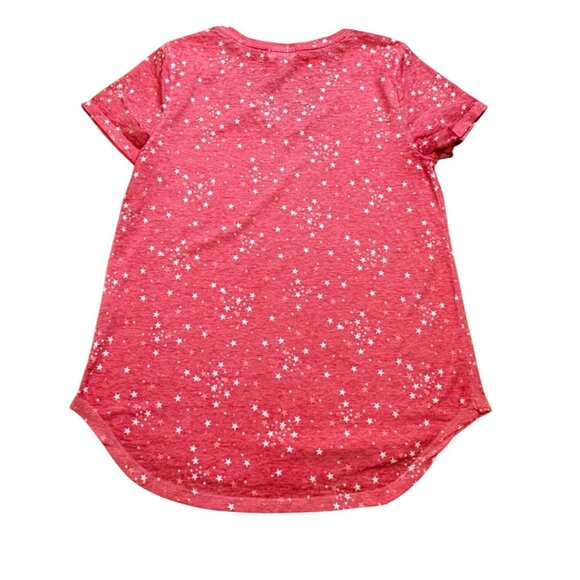 Style & Co Womens V-Neck Stars T-Shirt-Red-Size L-GUC - Picture 5 of 6